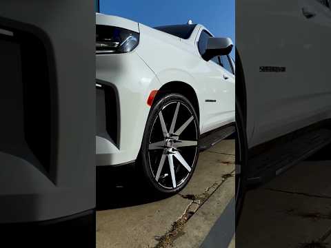 2022 Chevy Suburban on 24” wheels with 2” Belltech lowering springs #suburban #chevy #wheels #rims
