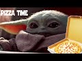 baby yoda EATS A HUGE PIZZA