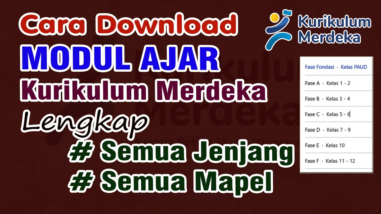 CARA DOWNLOAD KUMPULAN MODUL AJAR LENGKAP SEMUA JENJANG SEMUA MAPEL