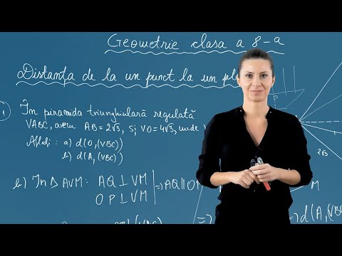 Distanța de la un punct la un plan: metode de calcul rapide - Clasa a VIII-a
