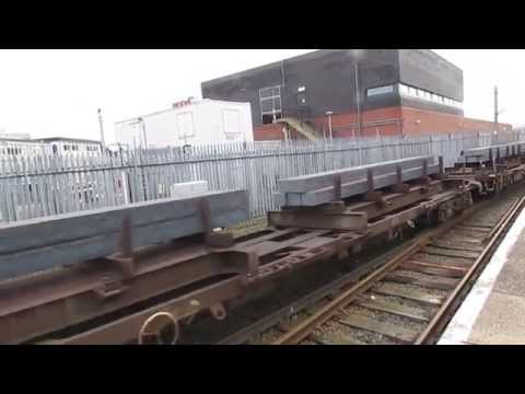 EWS 66100 passes Doncaster with a steel billets train 18/10/14
