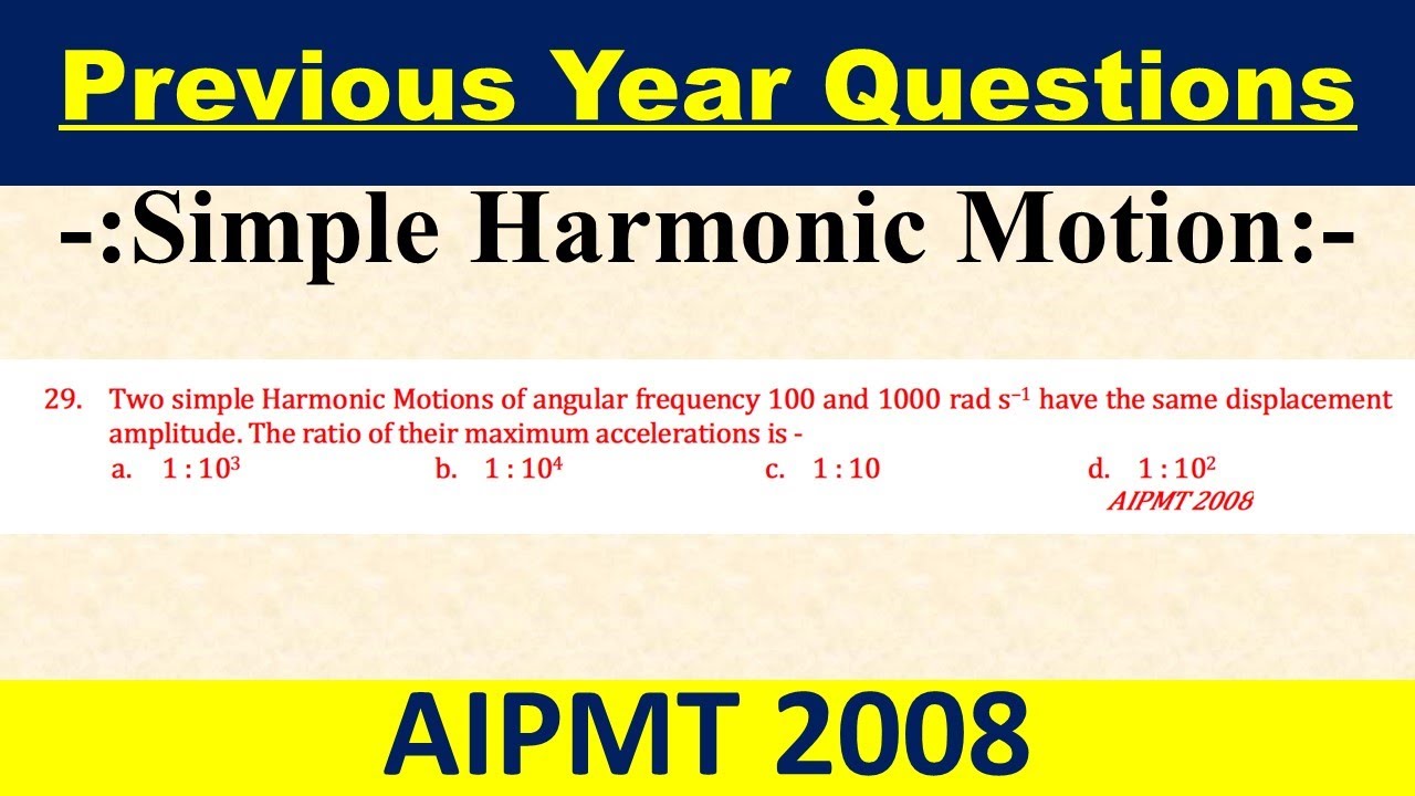 Two simple Harmonic Motions of angular frequency 100 and 1000 rad s–1 have the same displacement