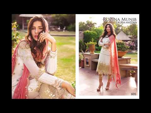 Rozina Munib Zaura Hassan Pakistani Salwar Suits    Manufacturer Wholesaler Ahmedabad Surat