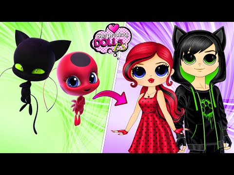 Tikki, Plagg y otros Kwamis de Ladybug Convertidos en Humanos - Muñecas de Papel DIY