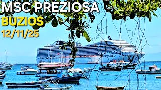 MSC PREZIOSA de santos 12/11/25  Buzios Rio de Janeiro  cruzeiro tender ⁨@cruzeiros2025⁩  navio