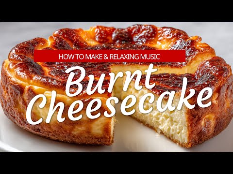 How to Make Burnt Cheesecake with a Crackly Top | Relaxing ASMR Baking