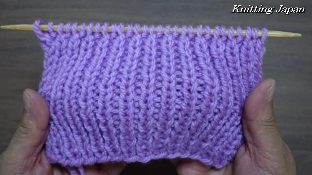 コンビ式1目ゴム編みの編み方【おばあちゃんの棒針編み】Knitting Japan ニッティングジャパン