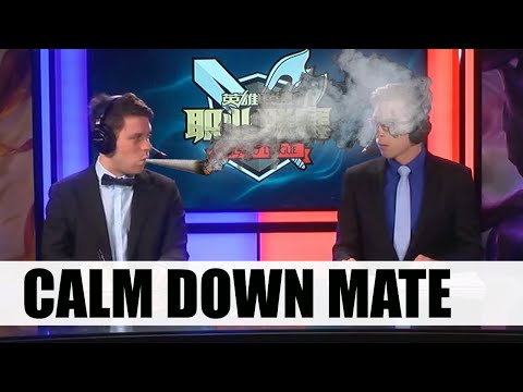 Calm down mate, it's a replay! Funny caster moment in LGD vs EPA - W3D4 S6 LPL Spring 2016