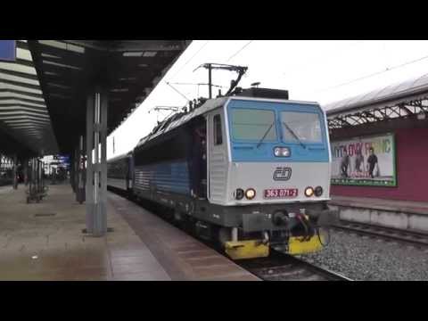 ČD 363.071 - Odjezd vlaku Rx 762 Berounka - Praha hl.n., 2.1.2015
