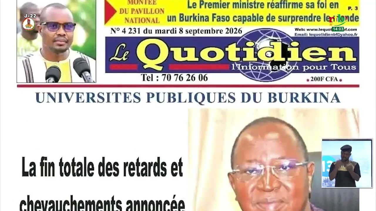 Revue de presse du 08 septembre 2026