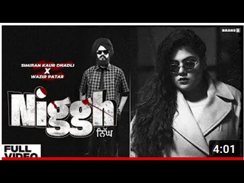 NIGGH : Simiran Kaur Dhadli 4K Video | Wazir Patar | Bunty Bains | New Punjabi Song 2022
