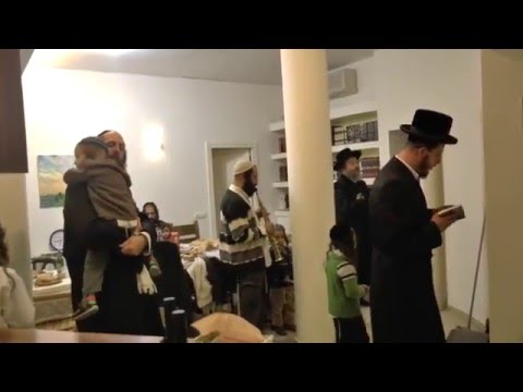 Preparing to pray Arvit(Evening Prayer) with the Biala Rebbe