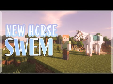 Minecraft SWEM Mod 🐎 Taming My First Horse! Building A Small Stable!