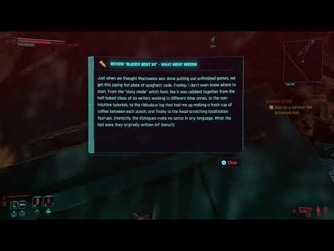 Cyberpunk 2077 Easter Egg message from developers