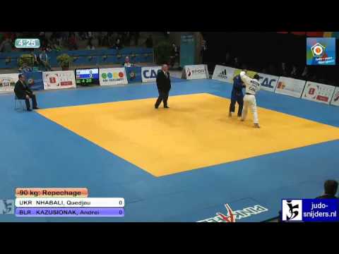 Quedjau Nhabali (UKR) - Andrei Kazusionak (BLR) [-90kg]