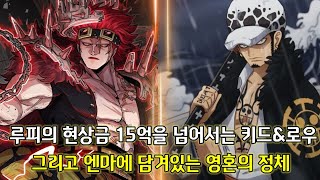 [원피스 1038화 심층분석]오황 루피의 현상금을 넘어서는 키드 로우 그리고 조로를 죽이려는 사신의 정체