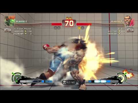 UG Flash House ( Blanka ) Vs. Brian_F ( Balrog ) x 4 USF4 Ranked Matches
