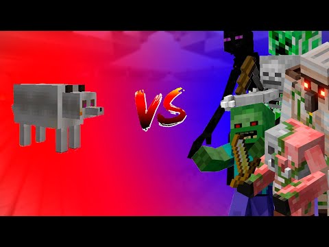 POLAR WOLF vs ALL ZOMBIE MOBS | Mob Battle Mod Minecraft