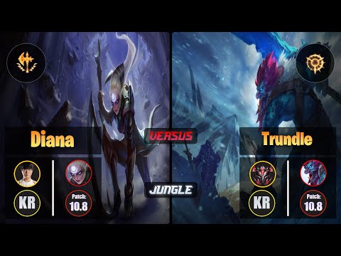 Haru DIANA (Jungle) [Conqueror] VS TRUNDLE - Grandmaster KR Patch 10.8