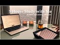 5-HOUR STUDY WITH ME| Rain + Sunset View| White Noise for Studying|POMODORO 60/10| Mindful Studying|