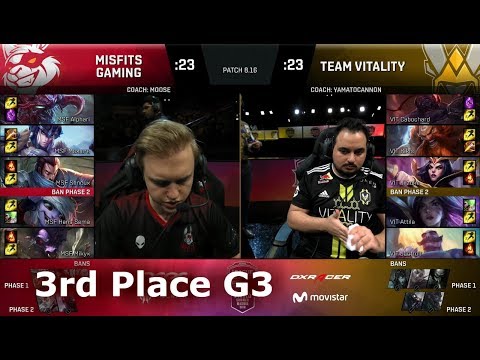Misfits vs Vitality Game 3 | 3rd Place S8 EU LCS Summer 2018 | MSF vs VIT G3
