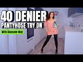 40 DENIER OPAQUE PANTYHOSE TRY ON WITH BLOSSOM MAY