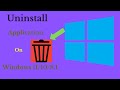 How To Uninstall Application On Windows10 11 8 1 Uninstall Software On Windows 10 Laptop In Hindi