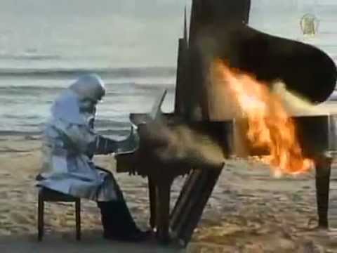 Japanese Jazz Musician Burns Piano