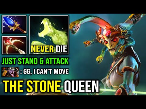 THE STONE QUEEN Aghanim Mystic Snake EZ GG Just Stand & Hit with Unkillable Medusa 7.29c DotA 2