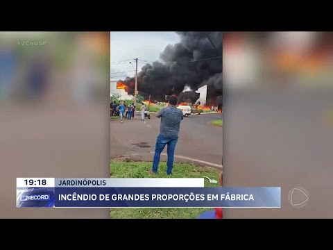 Incêndio de grandes proporções atinge indústria química de Jardinópolis