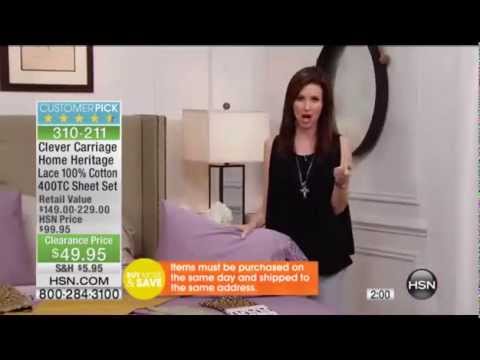 Clever Carriage Home Heritage Lace 100% Cotton 400 Thread Count Sheet Set 6 22 15 Shannon Fox