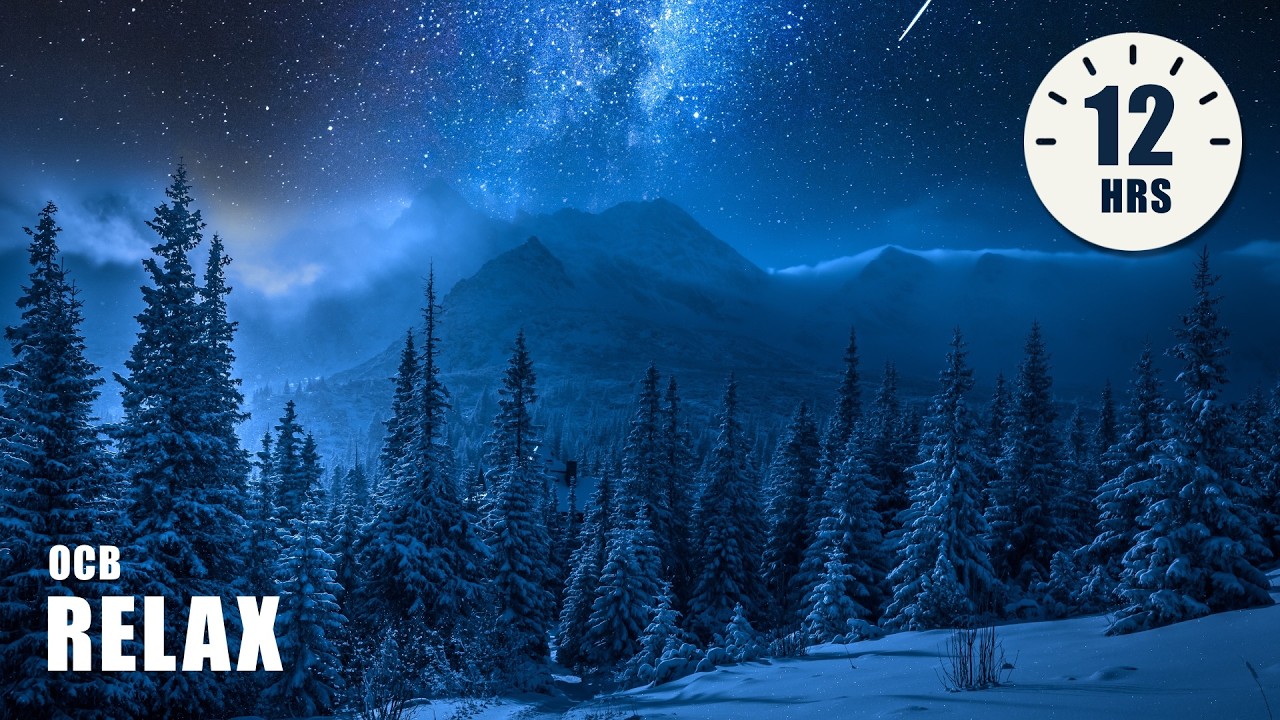 12 Hours of Relaxing Piano Music for Sleeping - Sleep Music, Winter Photos, Stress Relief (Sara)