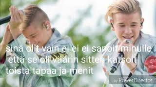 Marcus &amp; Martinus hei lyrics (finnish)