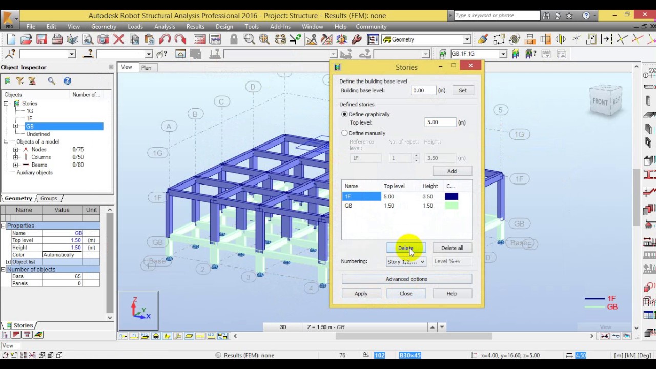 Robot Structural Analysis tutorial part 1