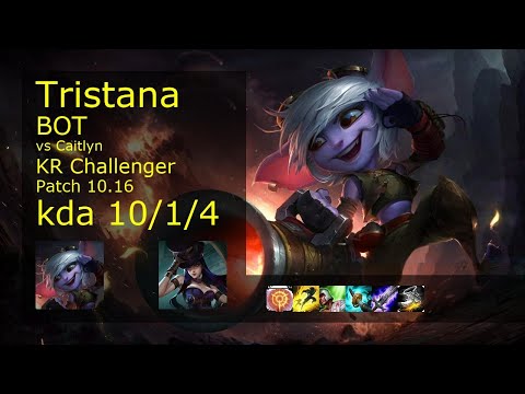 Tristana ADC vs Caitlyn - KR Challenger 10/1/4 Patch 10.16 Gameplay // [롤] 트리스타나 vs 케이틀린
