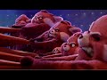 A large Panda family is fighting a monster. Turning RED Movie. Final battle