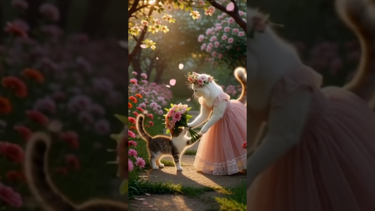 whitecat#cutecat#flowergift#adorable