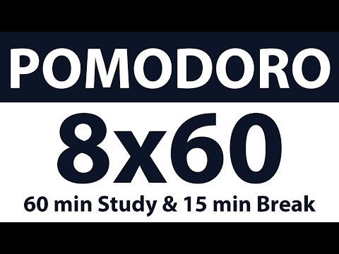 Pomodoro Technique | 8 x 60 min | 60 min Study & 15 min Break | Study Timer | No Music