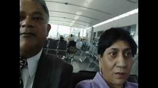 preview picture of video 'Aruna & Hari Sharma Flying from Varanasi to Delhi by Jet Airways Jan 24th, 2012 for Award.mov'