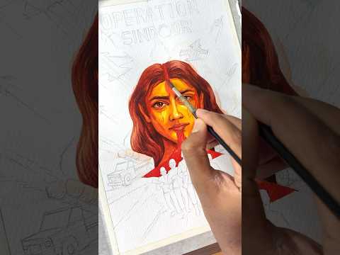 Operation Sindoor Drawing with Watercolour