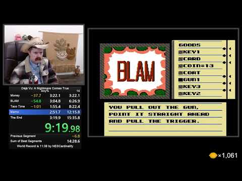 Déjà Vu (NES) speedrun in 14:44 by Arcus