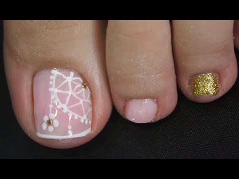 DISEÑO DE UÑAS PARA PIES MANDALAS Y FLOR PRINCIPIANTES – MANDALA NAIL ART – FLOWERS NAIL ART – NLC