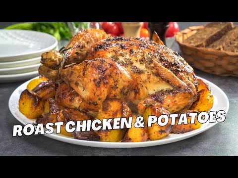 🎄Juicy ROAST CHICKEN and POTATOES Recipe | Herbs & Garlic ROASTED CHICKEN with CRISPY CRUST in Oven.