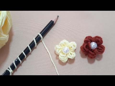 Amazing Woolen Flower Idea with Pencil | Hand Embroidery Design | Sewing Hack | Easy Trick