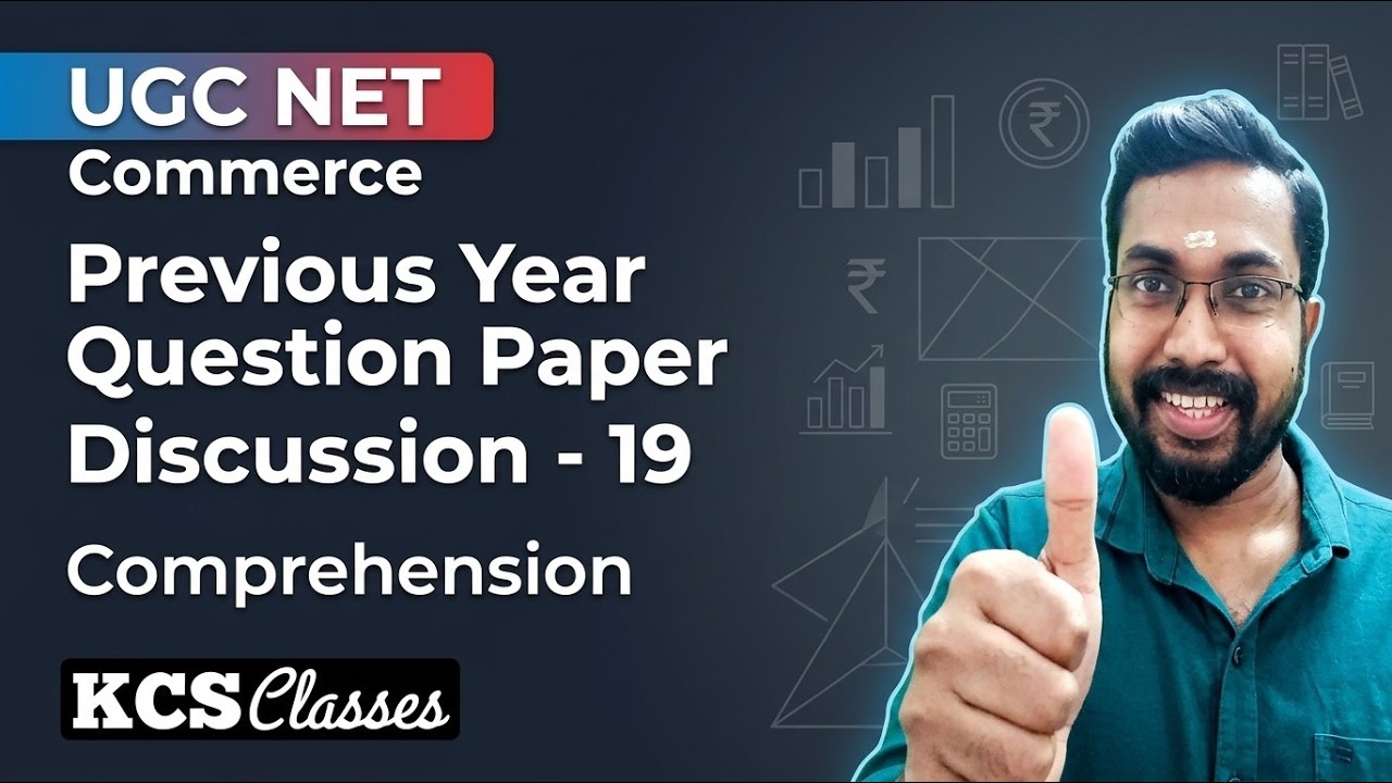 UGC NET Commerce Previous Year Question Paper Discussion-19|Comprehension 