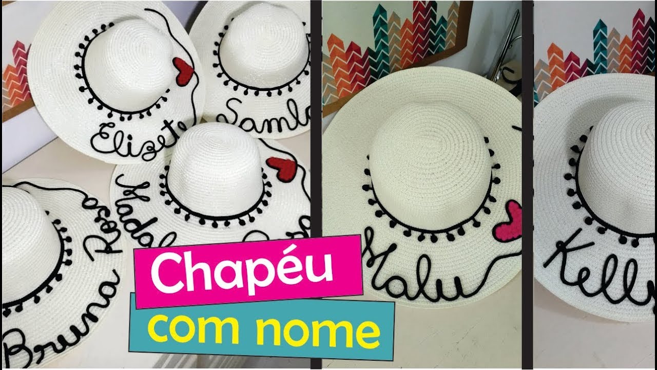 Chapéu de Praia Personalizado com Nome - Super fácil!