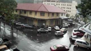 Pouring down rain in Kota Kinabalu, Malaysia
