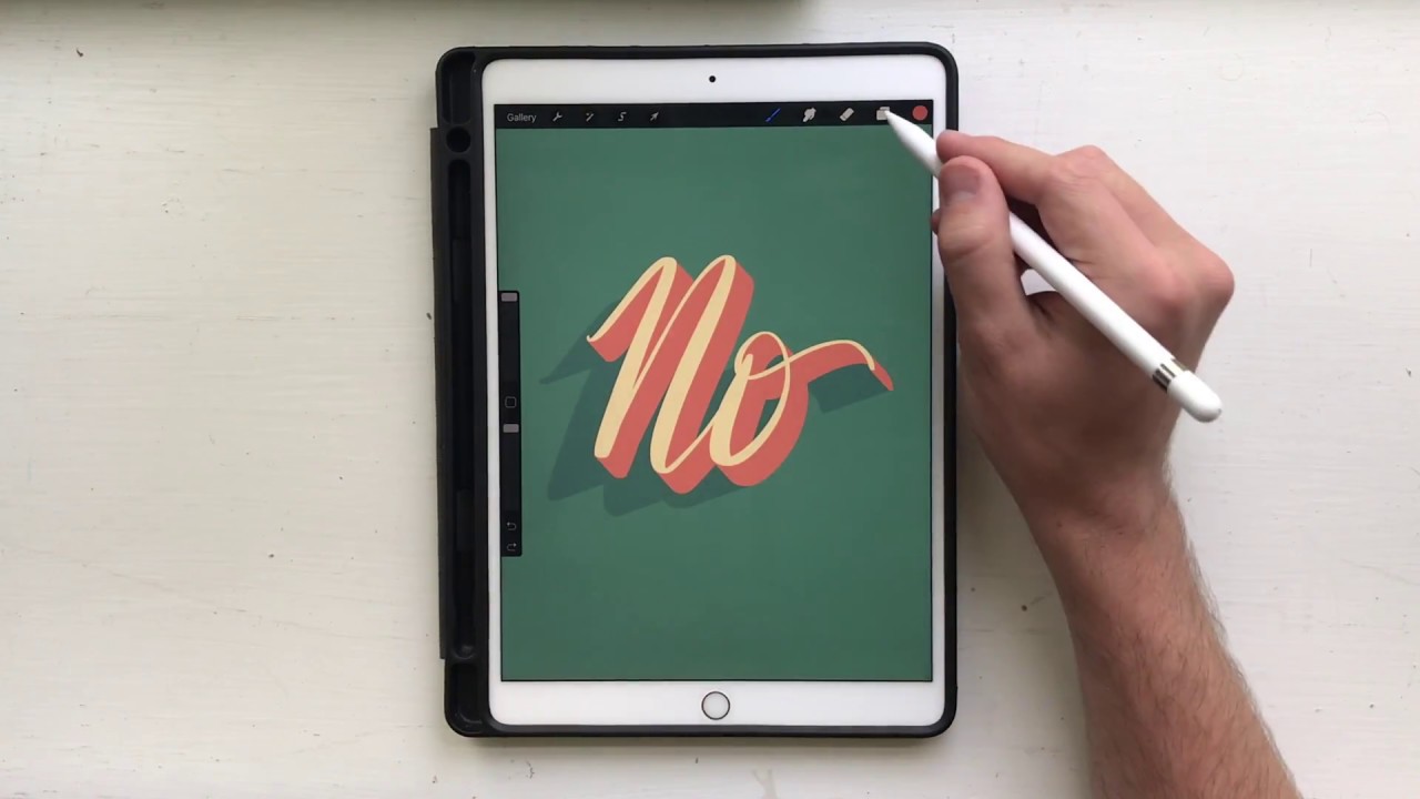 Procreate Tutorial for iPad Pro :: Double Drop Shadow