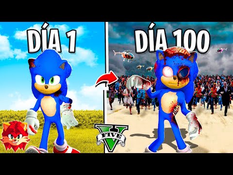 SOBREVIVÍ 100 DÍAS como ZOMBIE SONIC LA PELICULA en GTA 5 !! (Sonic Movie mod)