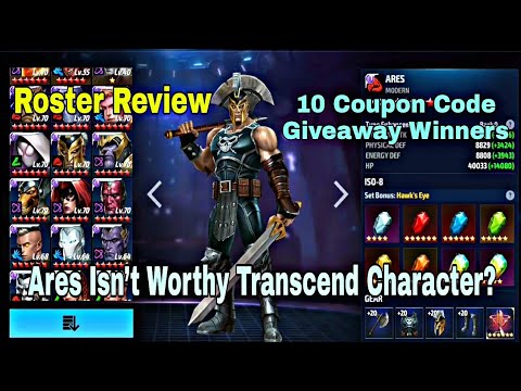 Giveaway Winners & Roster Review | Ares Is Not Worthy Transcend Character? - Marvel Future Fight